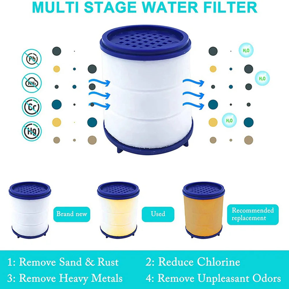 10pcs Faucet Water Filter Element Remove Chlorine Heavy Metals Filtered Showers Head Bath Filtration Purifier Soften Hard Water