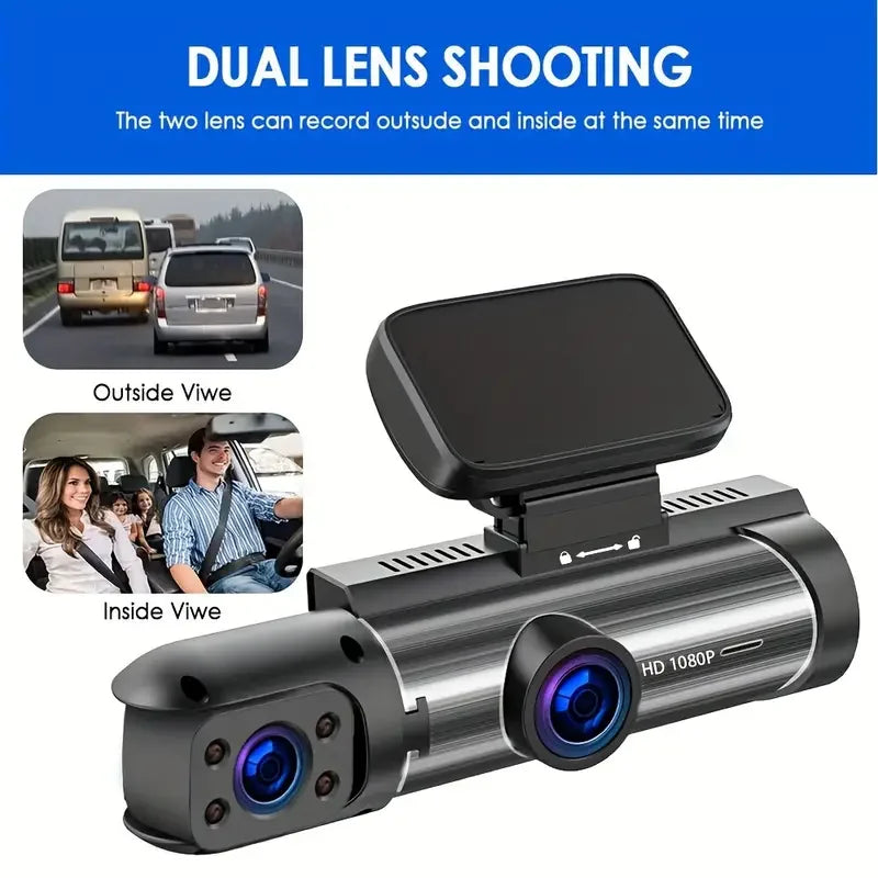 1080P dual camera,Dash Cam for cars,Front And Inside,car camera with IR Night Vision,Loop Recording,wide angle Car DVR Camera