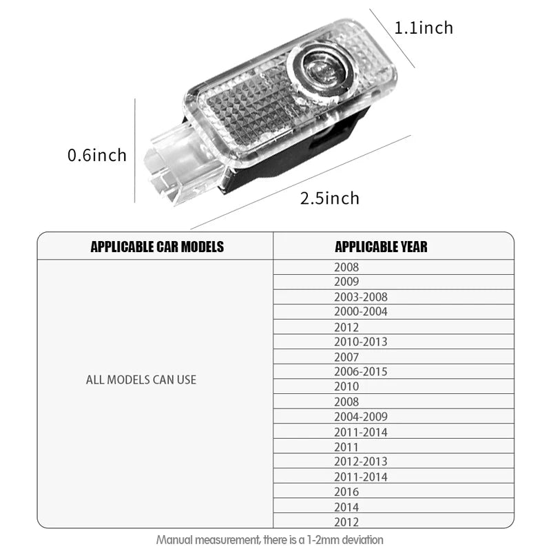 2PCS HD Car Door Welcome Light Led Projector Lamp For Audi SLINE QUATTRO S2 S3 S4 S5 S6 S7 RS A4 B5 B6 B7 B8 B9 A3 8P 8V 8L A5 S