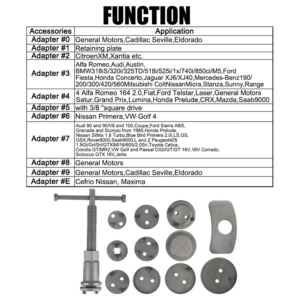 12PCS/13PCS Car Disc Brake Caliper 1 Set Rewind Back Brake Piston Compressor Tool Kit Set Durable And Reliable Convenient