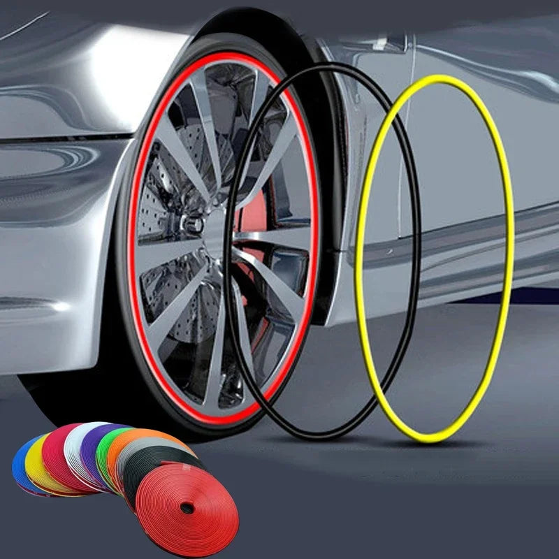 8M Universal Car Rim Protect Strip Wheel Edge Protector Car Wheel Sticker Tire Protection Care Covers Car Styling