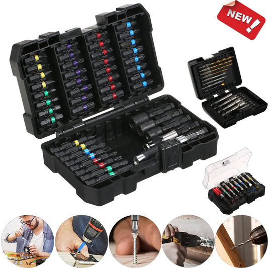 15/20/45PCS Drill Bit Set Screwdriver Bit Set Impact Driver Bit Set for Wood Metal Steel and Security Screwdriver Bits with Case