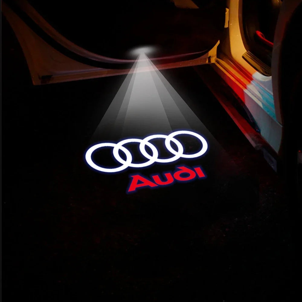 2PCS HD Car Door Welcome Light Led Projector Lamp For Audi SLINE QUATTRO S2 S3 S4 S5 S6 S7 RS A4 B5 B6 B7 B8 B9 A3 8P 8V 8L A5 S