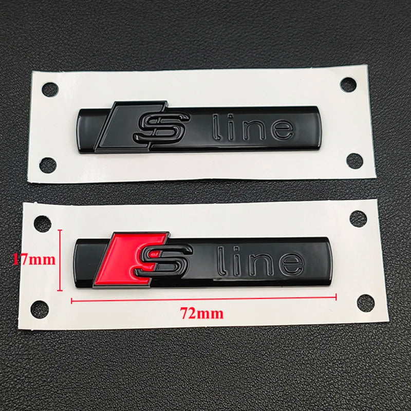 3D ABS Chrome Black Sline Logo S Line Emblem Car Fender Badge For Audi A3 A4 A5 A6 A7 Q2 Q5 Q7 Q3 TT S Line Sticker Accrssorie