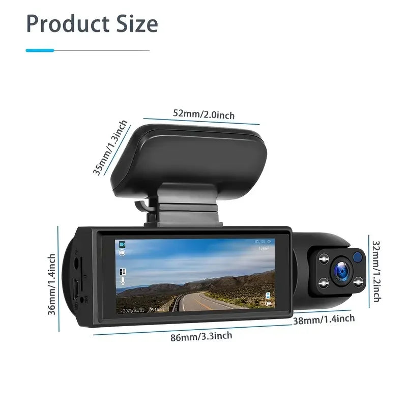 1080P dual camera,Dash Cam for cars,Front And Inside,car camera with IR Night Vision,Loop Recording,wide angle Car DVR Camera